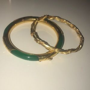 2 bracelets!!!! Gold and green!!!
